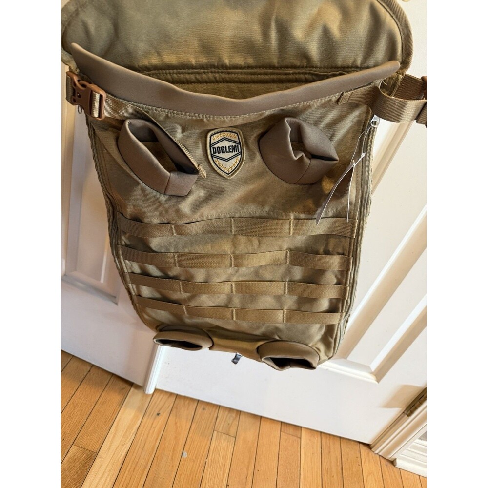 Doglemi Molle Tactical Dog Carrier Backpack Large Front/Back Khaki NWT